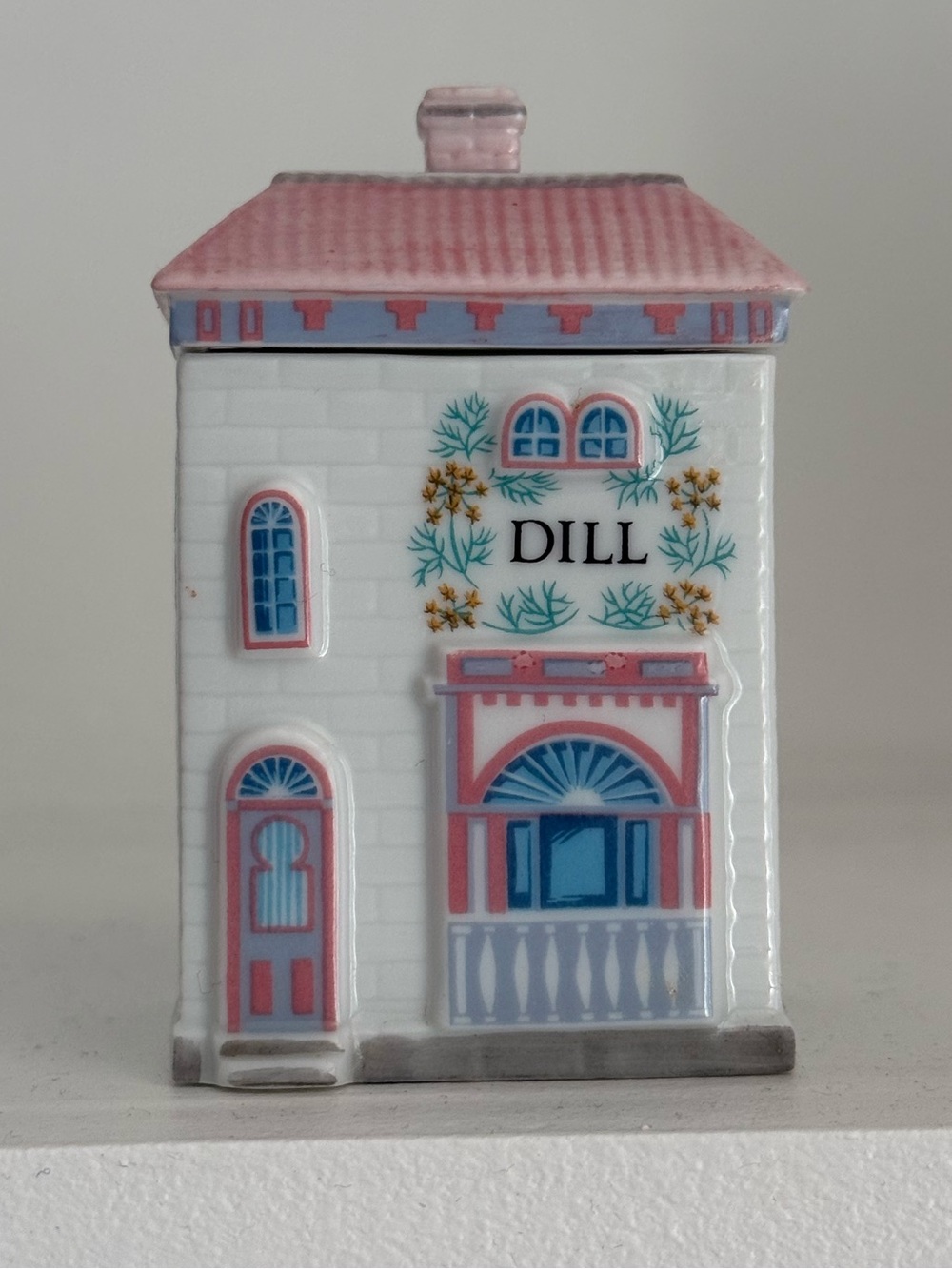 Lenox Spice Village Jar – DILL 1989 Porcelain Victorian House